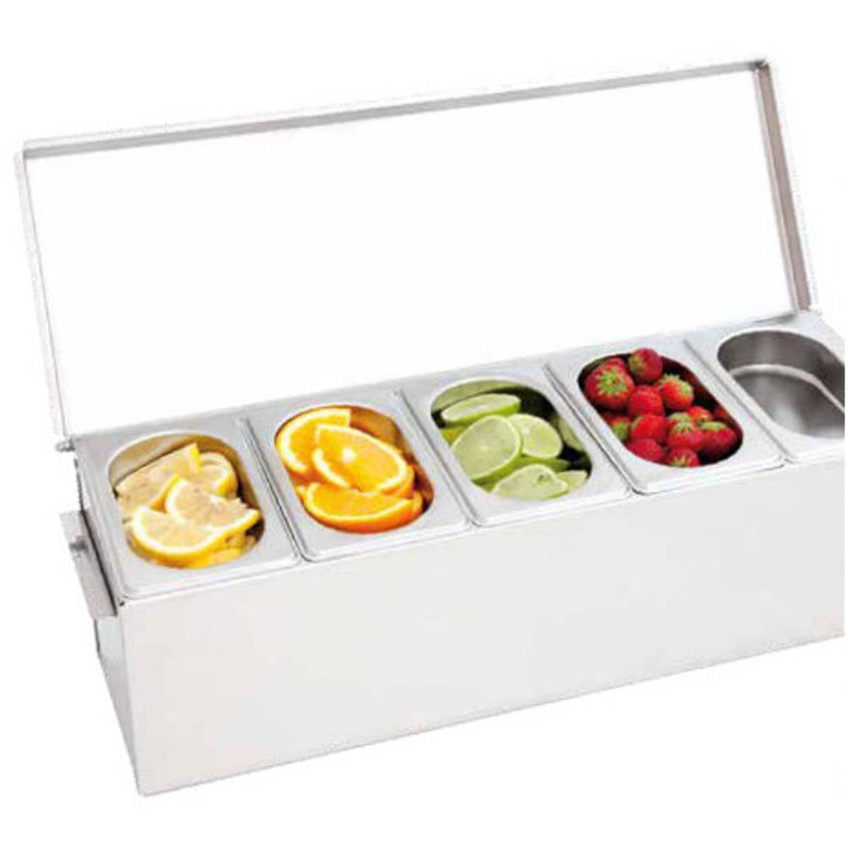 Cooled condiment holder 5 containers - Italian cooking store
