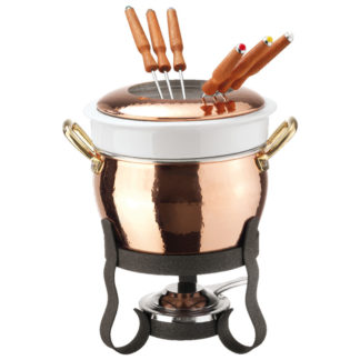 CopperGarden® Pentola in rame ø28 cm | 12 litri martellata con manico e  coperchio