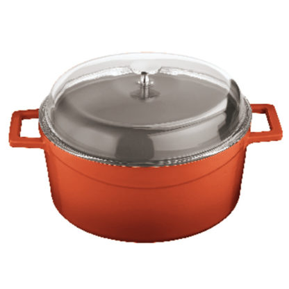 Saucepot cast iron with glass lid
