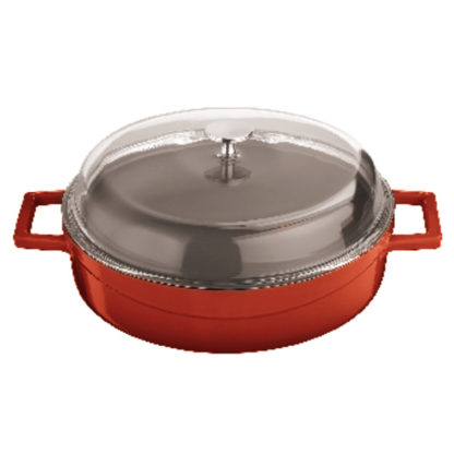 Saucepan cast iron with glass lid