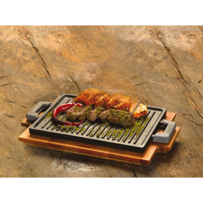 Griddle with wooden platter