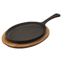 Fajita plate with wooden platter