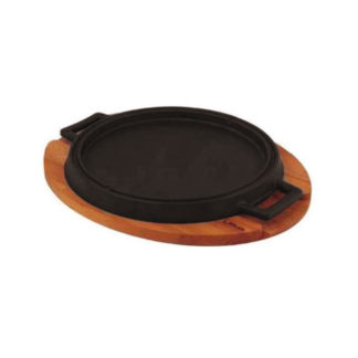 Griddle with wooden platter