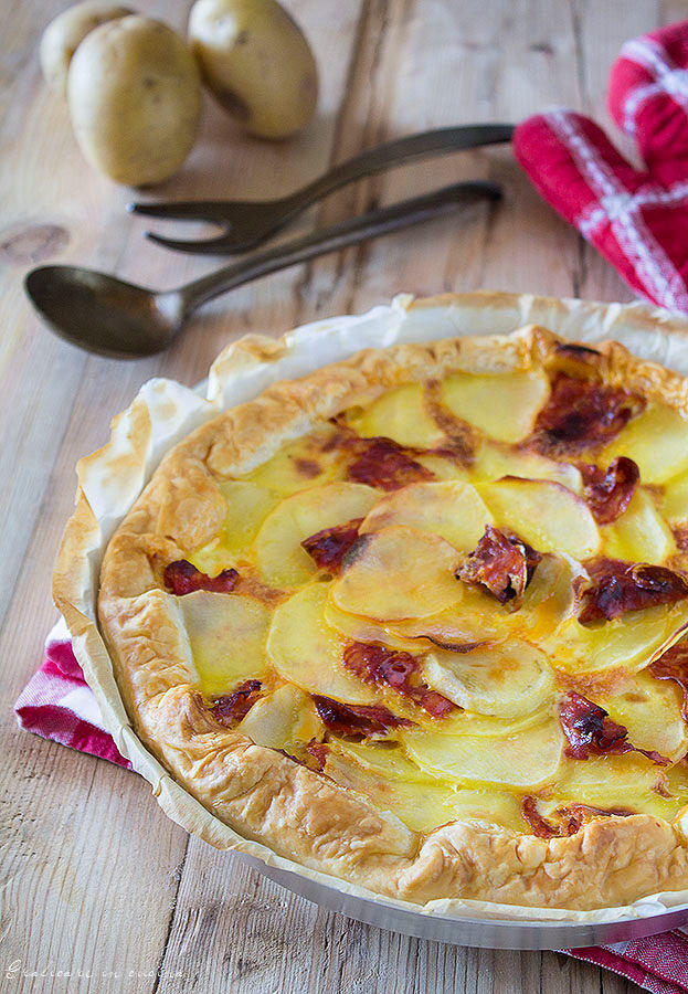 Quiche al salame piccante e patate