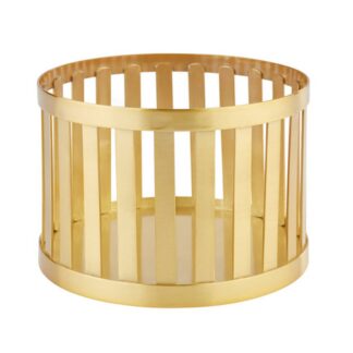 cylindrical cake stand metal gold basket
