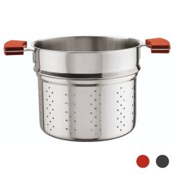 handles grey red colander